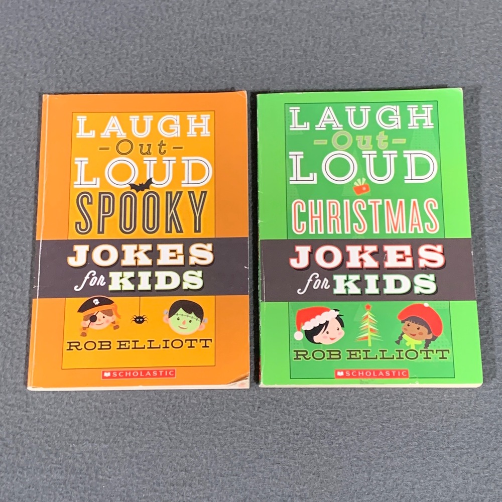 Scholastic Laugh-Out-Loud Jokes for Kids Rob Elliott 2 Book Lot Spooky Christmas